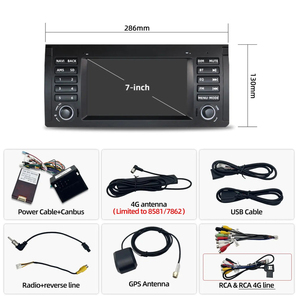 For BMW 5 Series E39 (2004-2012) Android 13 Car Multimedia Audio Player Stereo Radio with