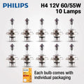 Philips 10 Lamps Vision H4 12V 60/55W P43t Original Car Halogen Head Lamps 3200K Standard