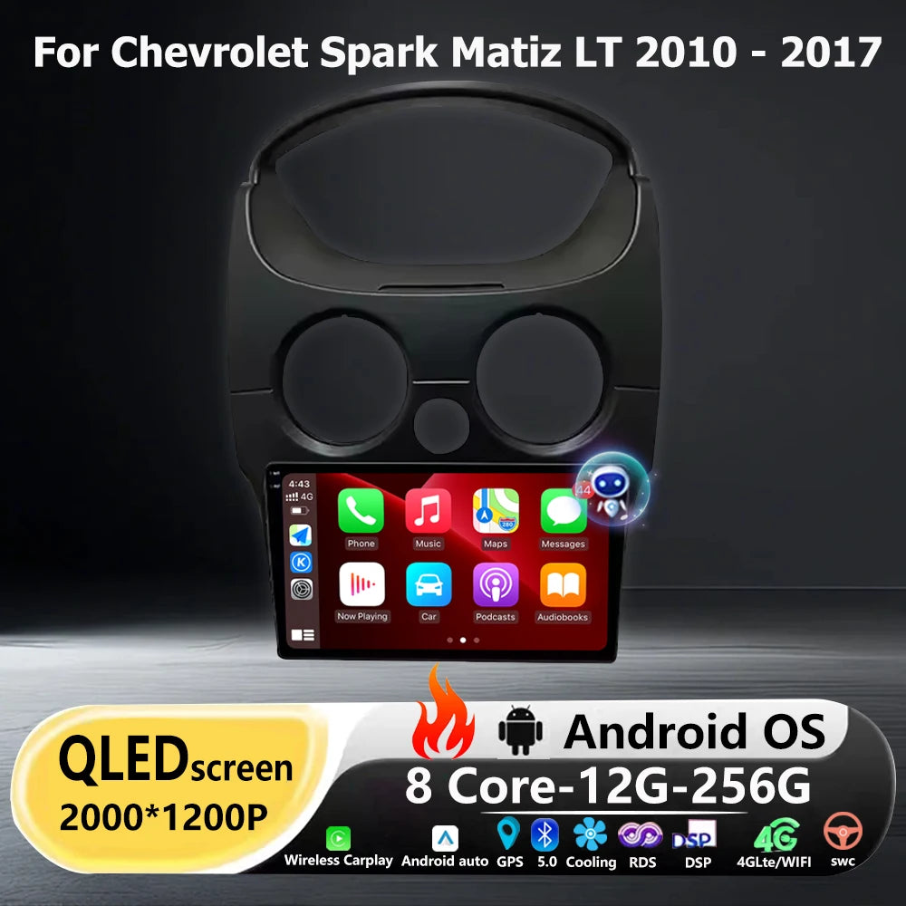 Car Radio Multimedia Video Player GPS Navigation For Chevrolet Spark Matiz LT 2010-2017 An