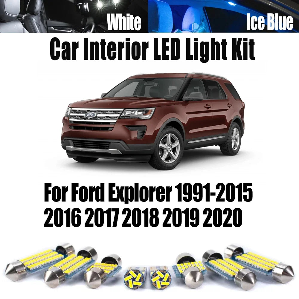 LED Interior Light Kit for Ford Explorer 1991- 2017 - Canbus Dome Map Door Trunk Bulbs | AUTOKITSHOP