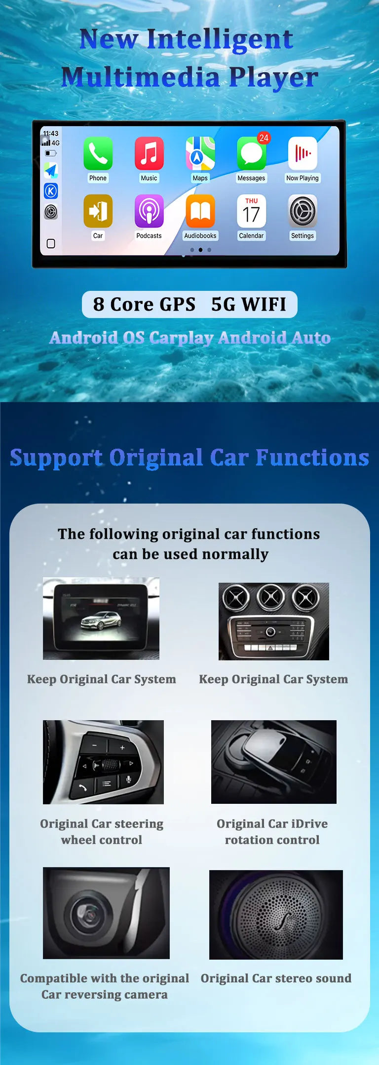 for BMW X5 E70 X6 E71 2008 - 2013 CCC CIC System Carplay Android Intelligent System Car Ra | AUTOKITSHOP