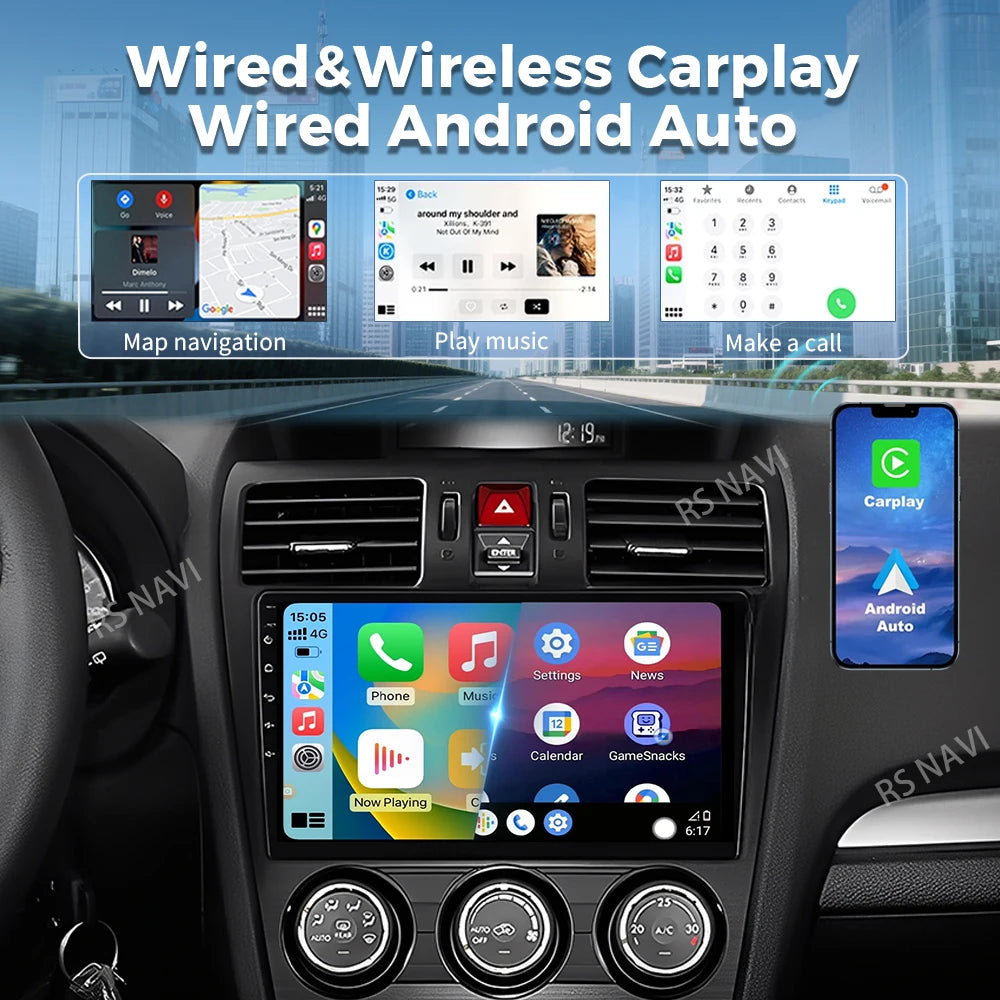 Plug and Play Android 16 For Subaru Forester WRX XV 2012 - 2018 2K QLED Stereo Car Radio M