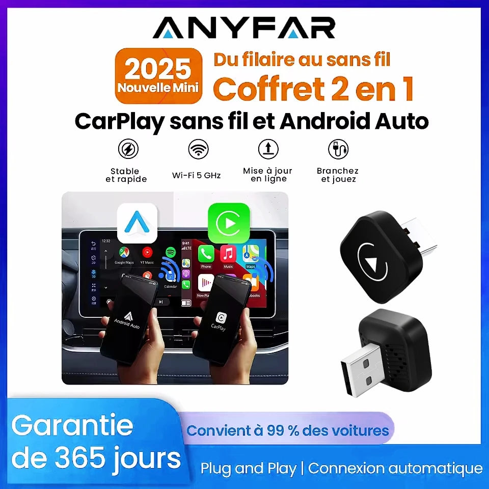 Wireless CarPlay Android Auto Adapter USB Dongle Smart Mini Box Plug And Play Universal Fo | AUTOKITSHOP