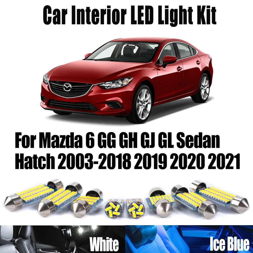 LED Interior Light Kit for Mazda 6 GG GH GJ GL Sedan Hatch 2003- 2020 - Canbus Dome Map Door Trunk Bulbs | AUTOKITSHOP