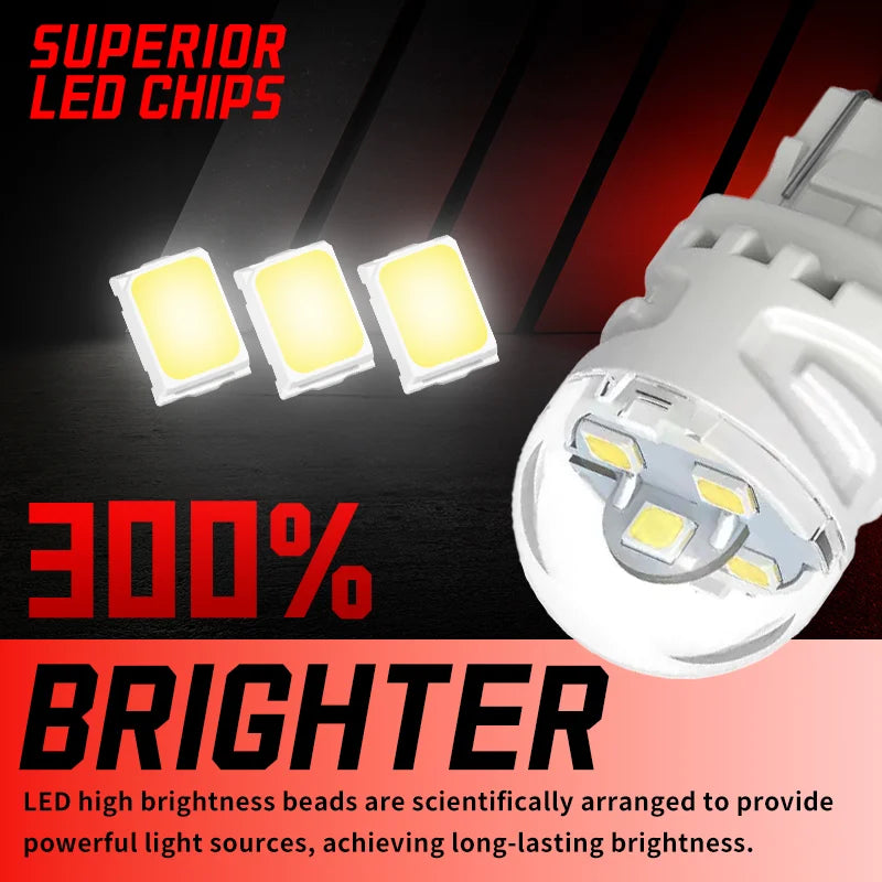 7740 Car Brake Lights W21W WY21W T20 LED Bulb 12V Tail Lamp Led Car Signal Lamp White Yell