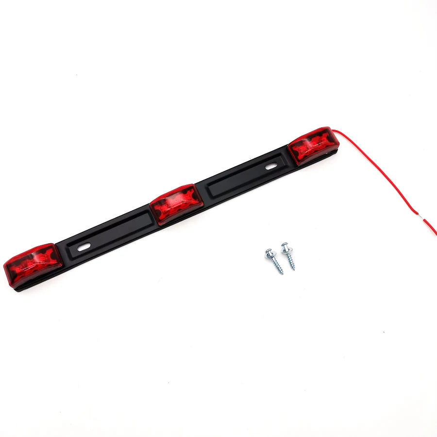 Red Clearance ID BAR Marker Light 3 Light 9 LED Trailer Sealed Stainless Steel