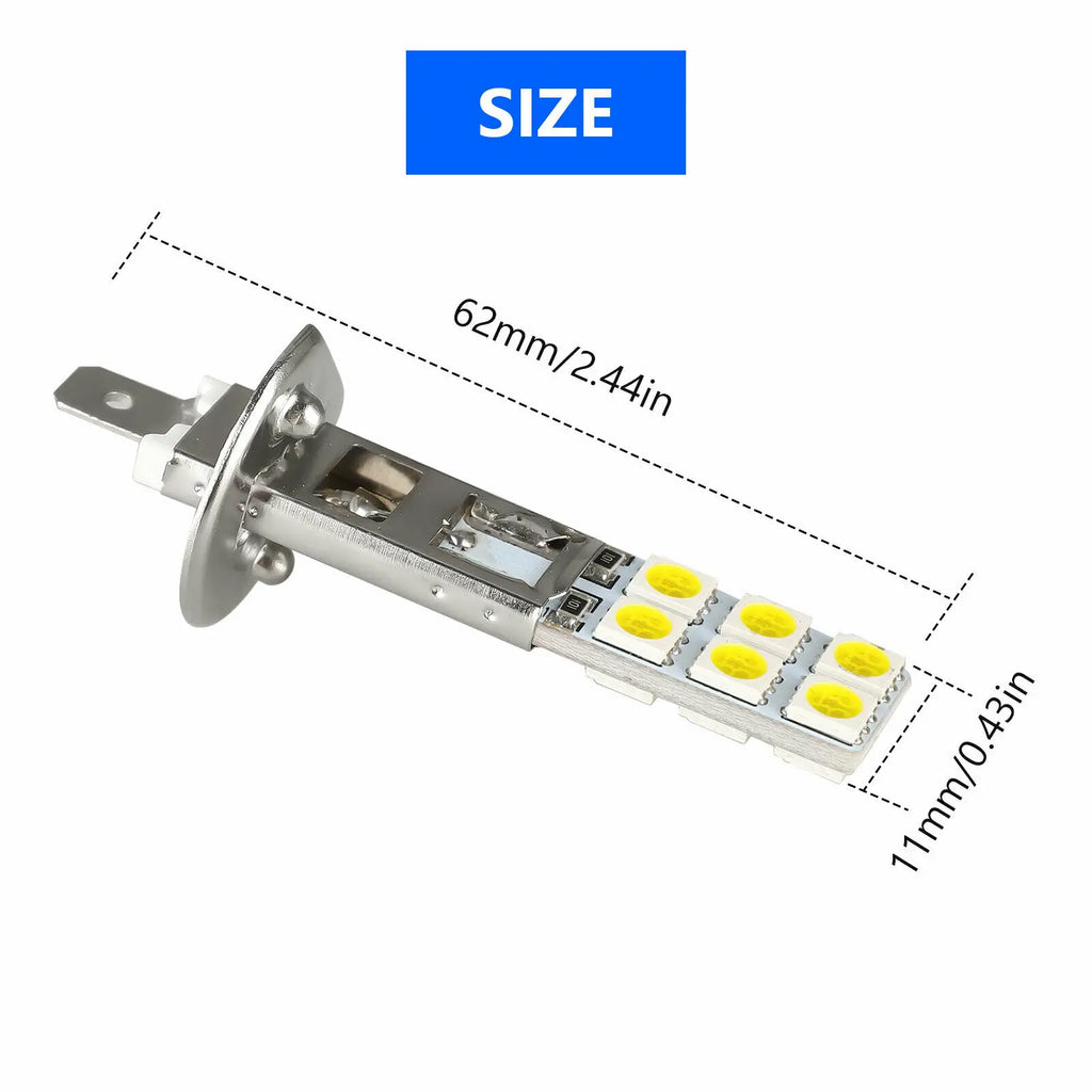 H1 H3 LED Bulbs 7200LM 6000K Super White Car Fog Light Day Night Driving Running Light Lam