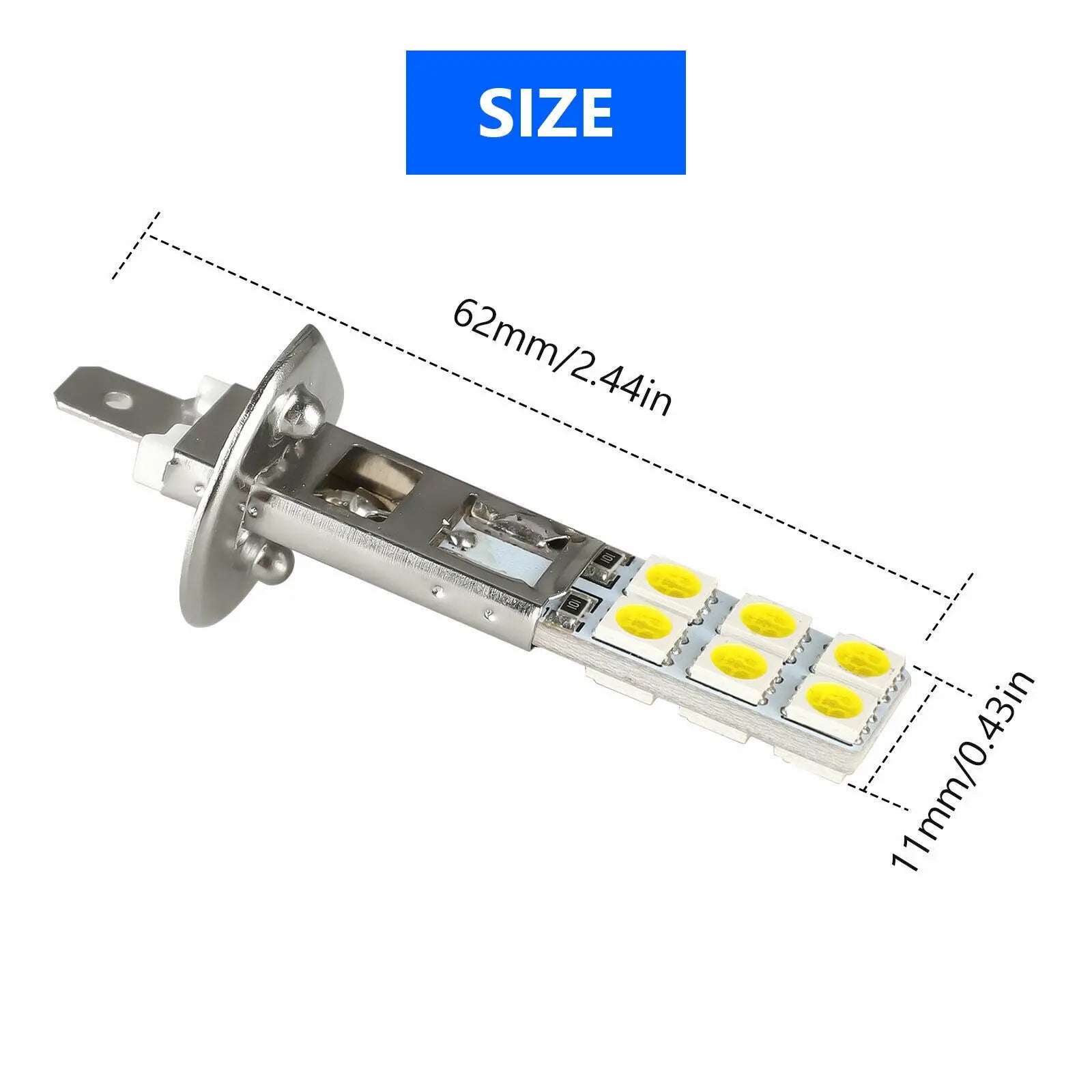 H1 H3 LED Bulbs 7200LM 6000K Super White Car Fog Light Day Night Driving Running Light Lam