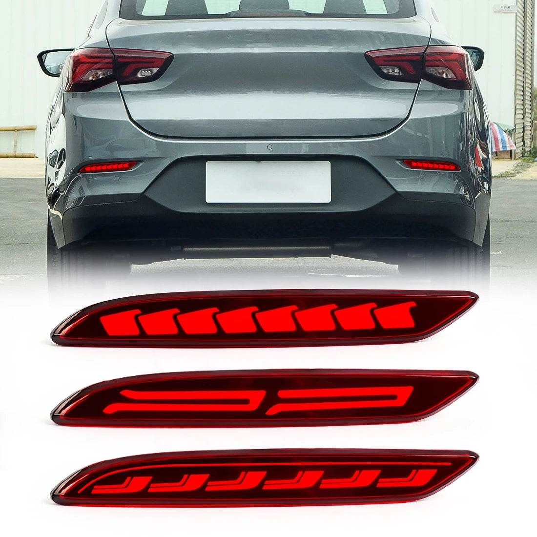 LED Rear Bumper Reflector Light For Chevrolet Cavalier 2020 2021 2022 Brake Warning Dynami | AUTOKITSHOP