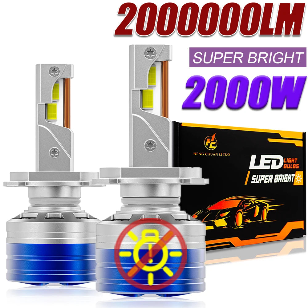 H7 H4 H11 Canbus Car Headlight 2000W High Power H1 H9 9005 HB3 9006 HB4 LED Lights for Car