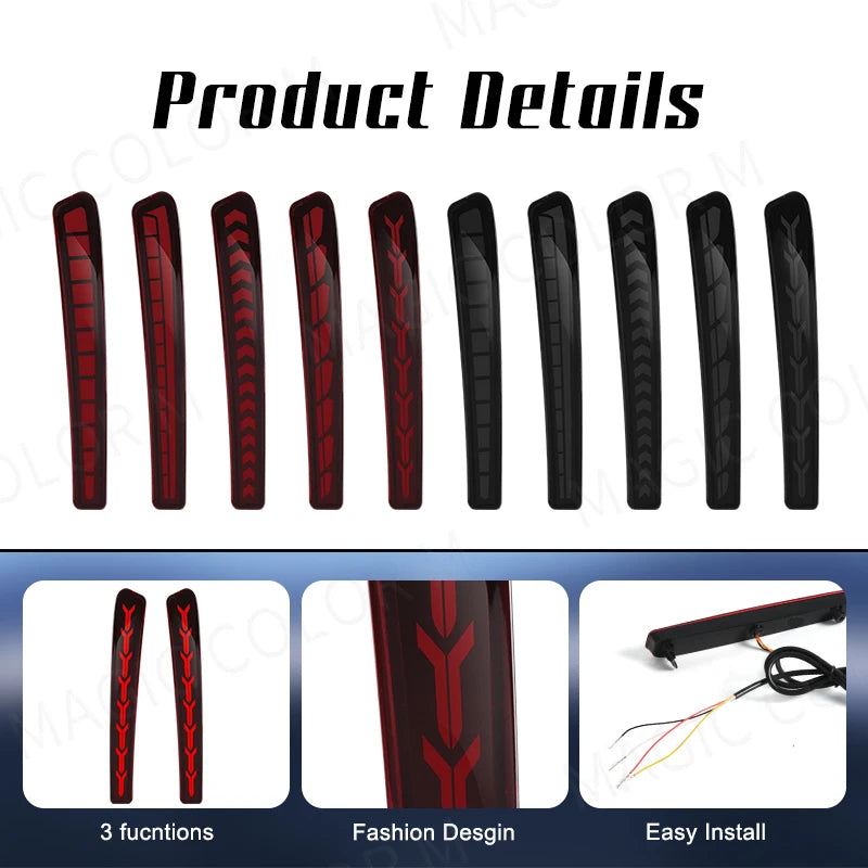 For Toyota Corolla Altis L LE XLE 2020 2021 Car Rear Bumper Reflector Red Smoked Sequentia | AUTOKITSHOP