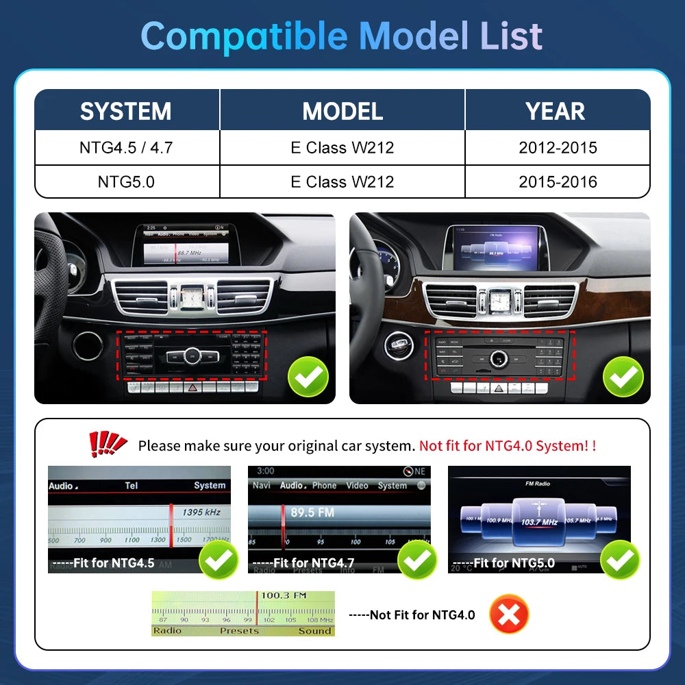 Road Top Wireless CarPlay For Mercedes Benz E Class W212 W213 E Coupe C207 NTG4.5 4.7/5.0  | AUTOKITSHOP