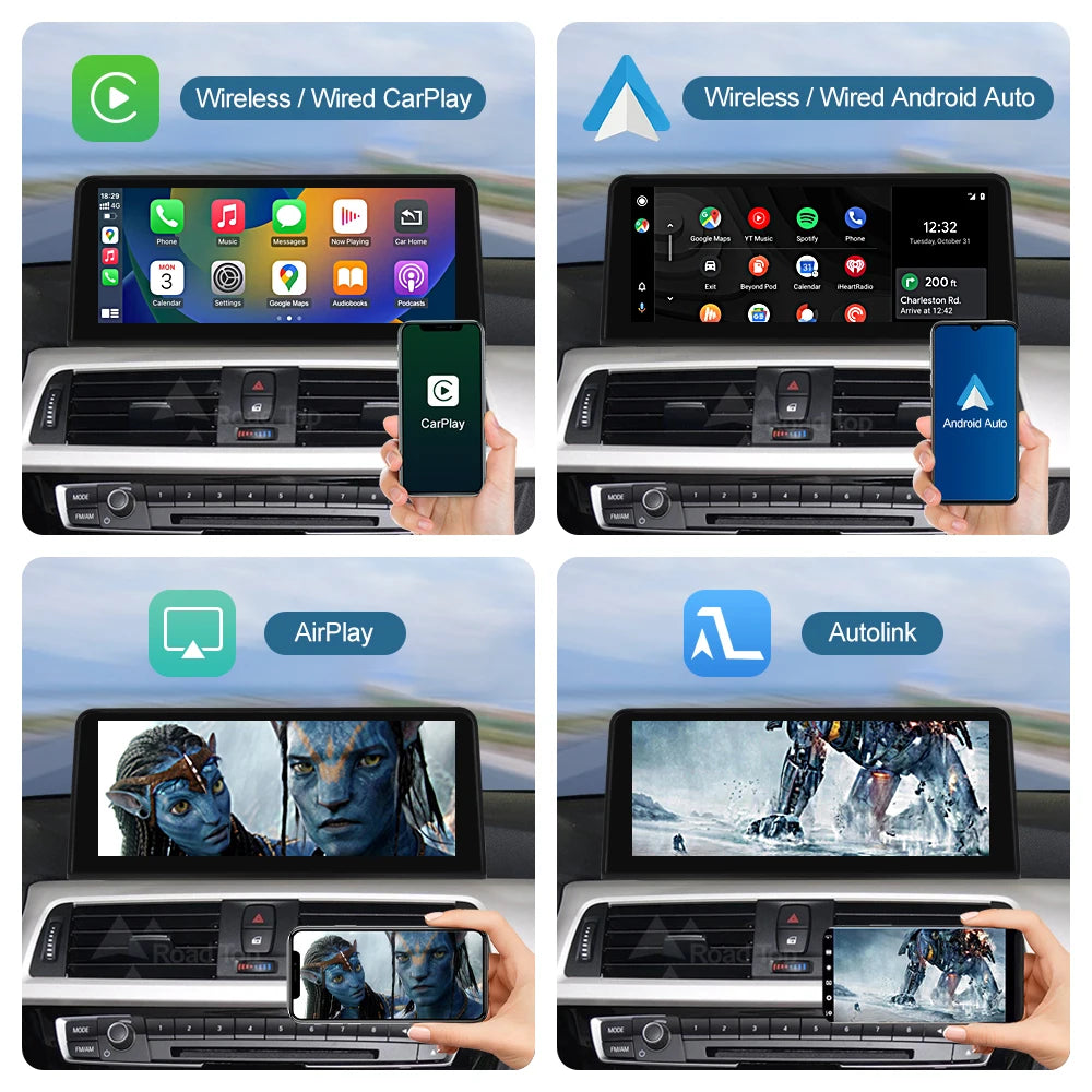 Road Top 1920*720 Wireless Carplay Android Auto Multimedia Display Screen For BMW 3 4 Seri | AUTOKITSHOP