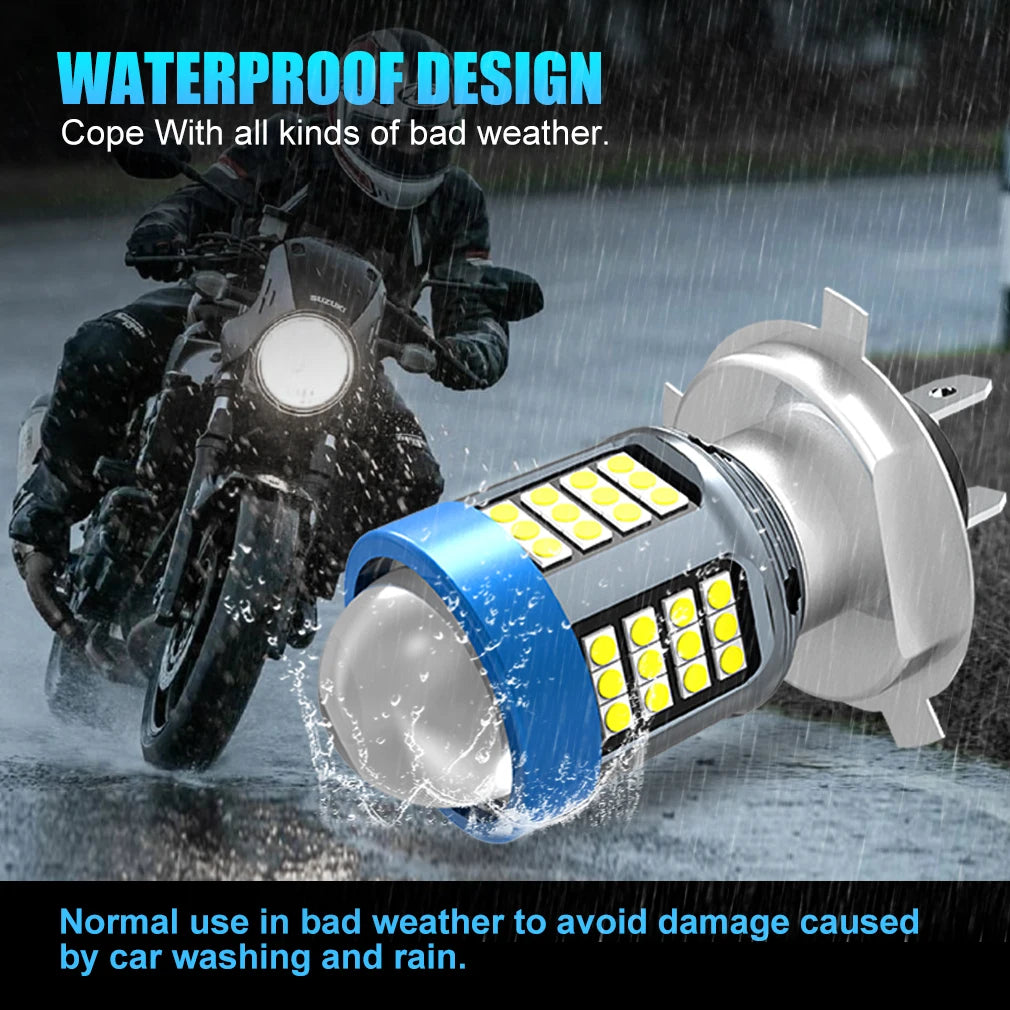 20000LM 25W Motorcycle Headlights H4 BA20 LED Bulbs Lens CSP LED Moto High/Low Beam Led Bu