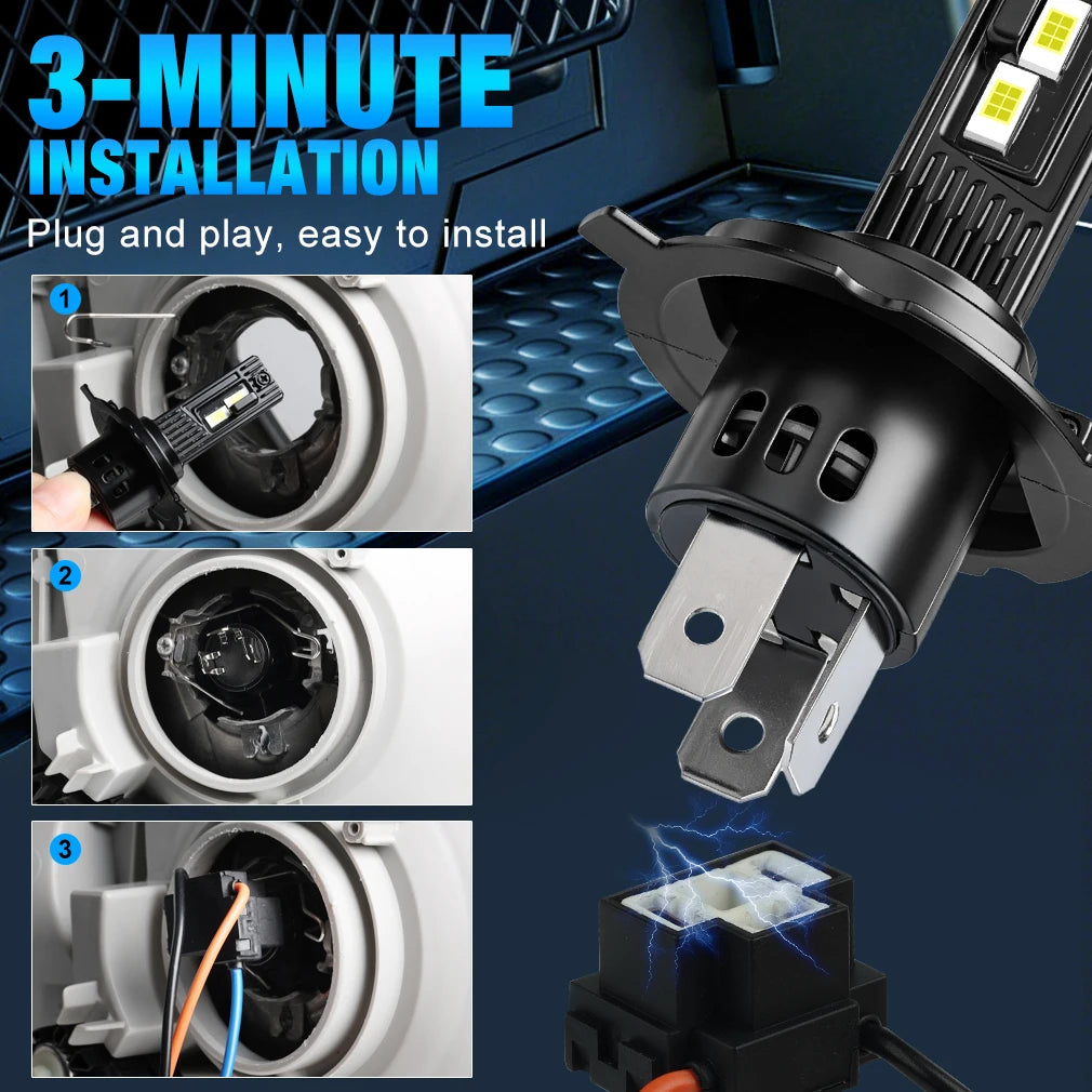 XSTORM H4 LED Canbus 60000LM 100W Car Led Lights Bulbs H7 H11 LED Headlights Auto Turbo La