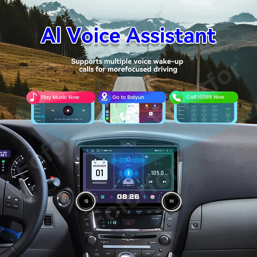 Android 15 11.5 Inch Wireless CarPlay For Lexus IS250 2006-2010 Smart HD Display GPS Navi