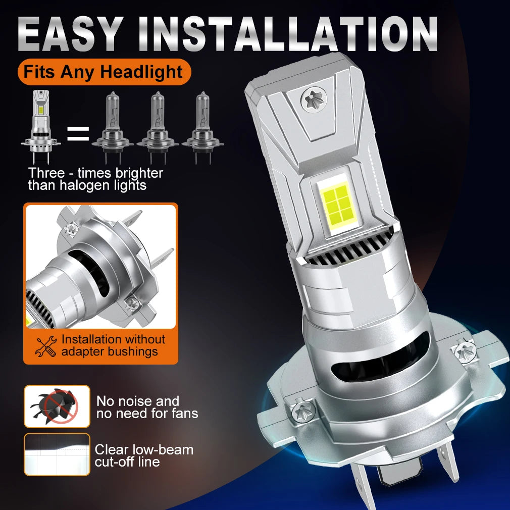 H7 H4 LED Headlight 1:1 Mini Size Car Headlight H11 9005 HB3 9006 HB4 LED Bulbs Auto Lamp