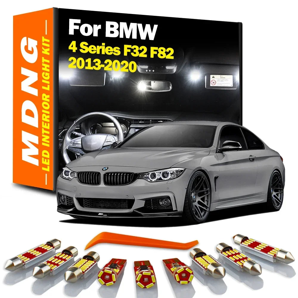 13-Piece LED Interior Light Kit for BMW 4 Series F32 F82 2013-2020 - Canbus Dome Map Door Trunk Bulbs | AUTOKITSHOP