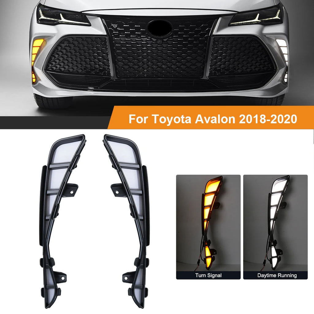 Led DRL For Toyota Avalon 2018 2019 2020 Daytime Running Light Dynamic Turn Signal Fog Lam | AUTOKITSHOP