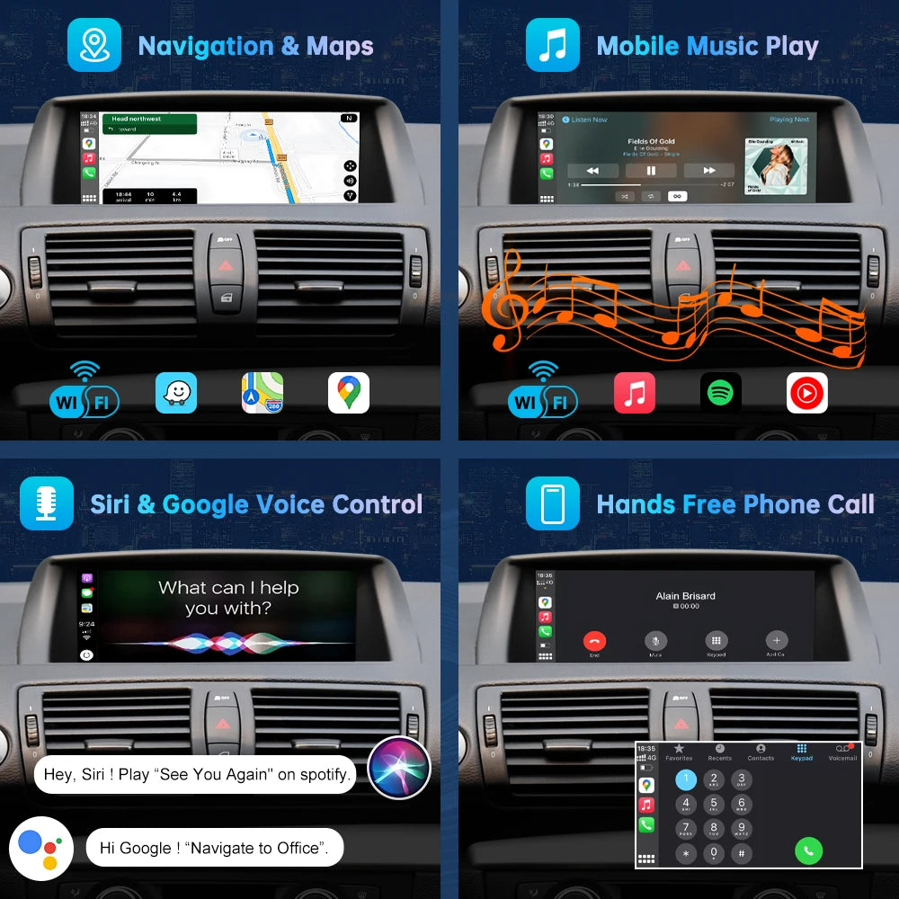 Road Top Wireless Carplay Decoder Interface For BMW 1 Series E81 E82 E87 E88 2008-2012 CIC | AUTOKITSHOP