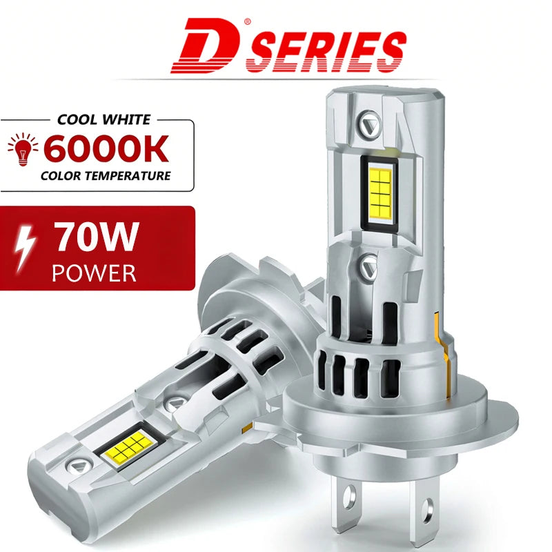 Car H7 LED Headlight Bulb Mini Turbo LED High Low Beam 70W 6500K For Car Headlamp Auto Hea