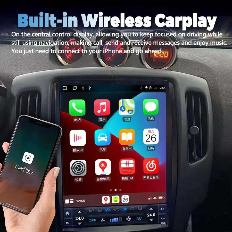 12.1inch Android 13 Screen Radio 2din For Nissan 370z GPS Carplay Car Multimedia WiFi 4G B | AUTOKITSHOP
