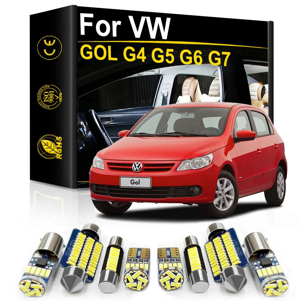 LED Interior Light Kit for Volkswagen VW Gol 4 5 6 7 G4 G5 G6 G7 Car Interior LED Light Map Dome Trunk License Plate ...