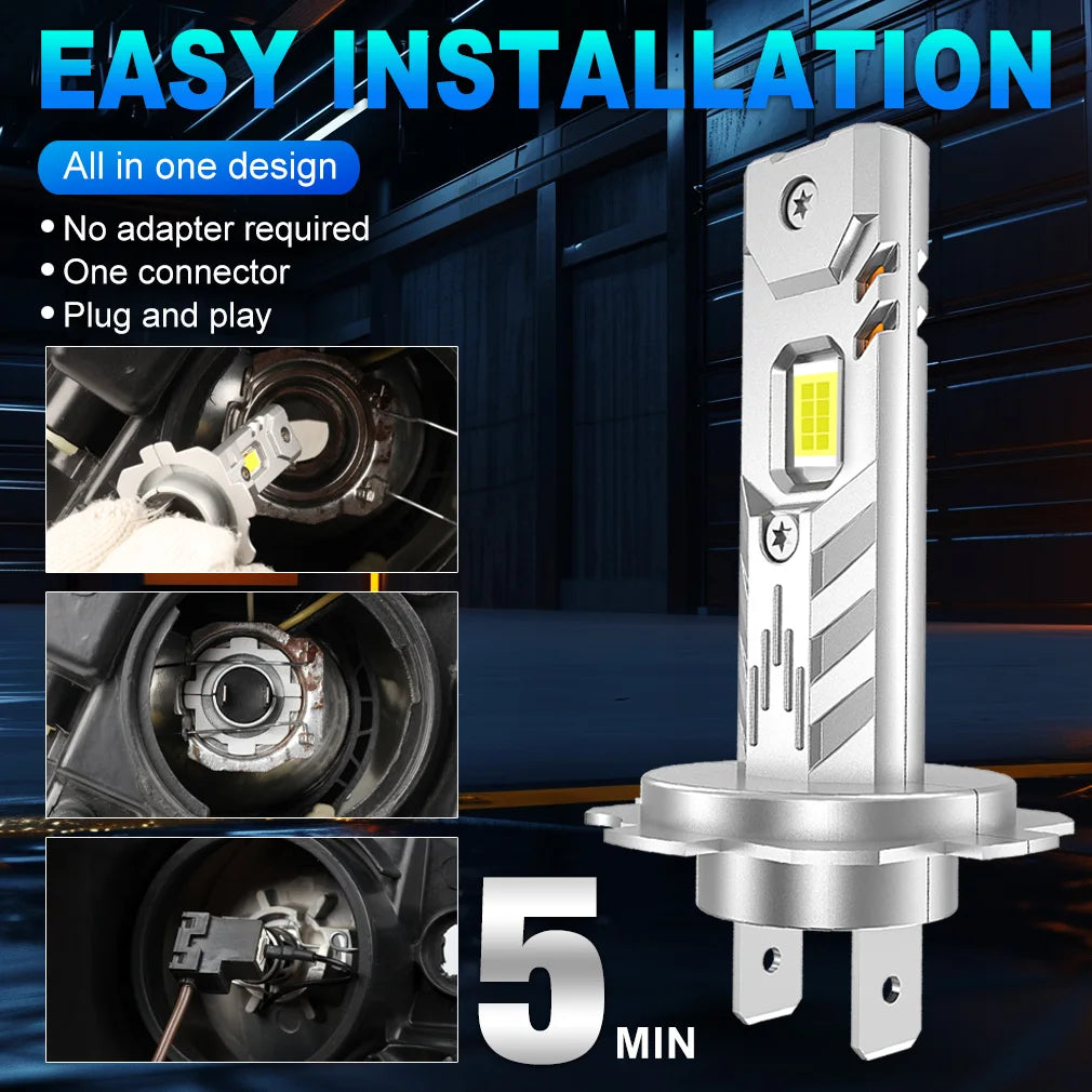 H11 H7 LED Headlight Canbus 9005 HB3 9006 HB4 Car Light Bulbs 20000LM 6500K H8 H9 Turbo Au