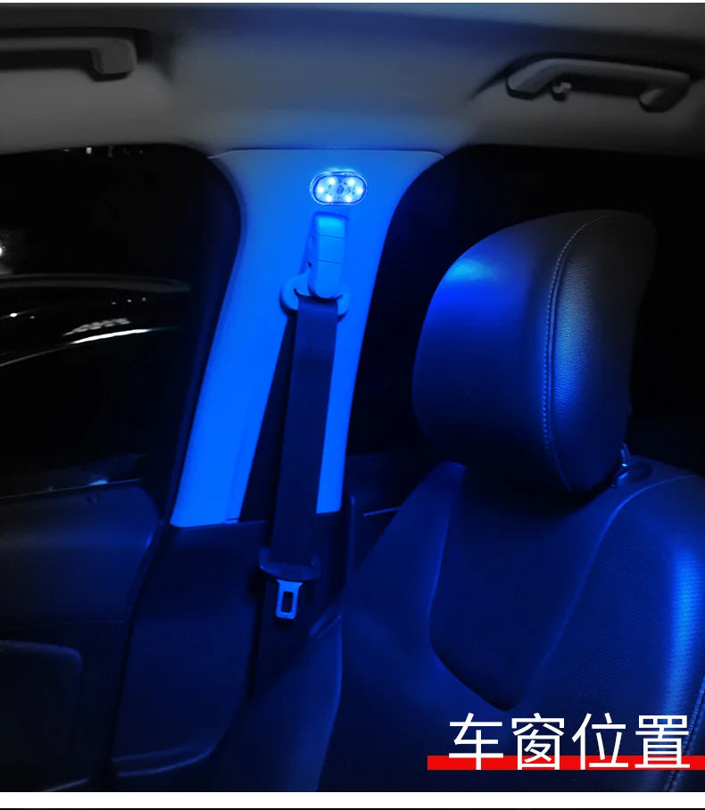 Car LED Touch Lights Wireless Interior Light Magnetic Auto Door Light Roof Ceiling Lamp Reading Lamp USB Rechargeable 5V