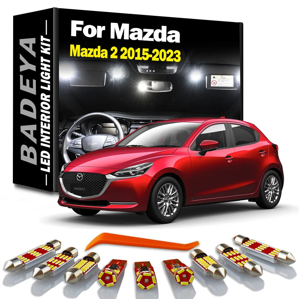 8-Piece LED Interior Light Kit for Mazda - Canbus Error-Free Interior Bulbs