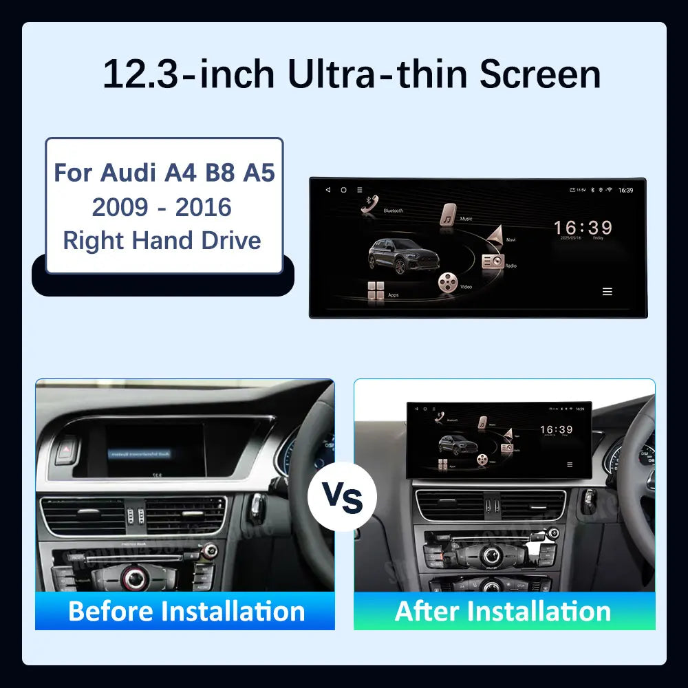 RHD BT 4G Carplay GPS for Audi A4 B8 A5 2009 - 2016 DSP Stereo Car Multimedia Video Player