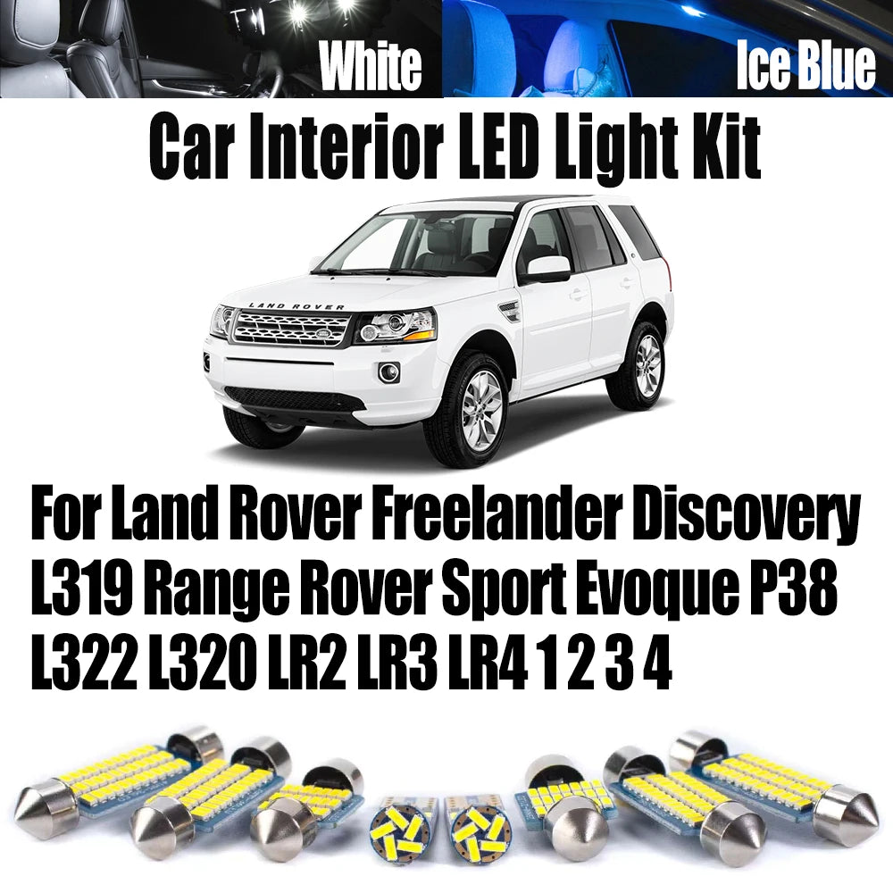 LED Interior Light Kit for Land Rover Freelander Discovery L319 Range Rover Sport Evoque P38 L322 L320 LR2 LR3 LR4 1 ...
