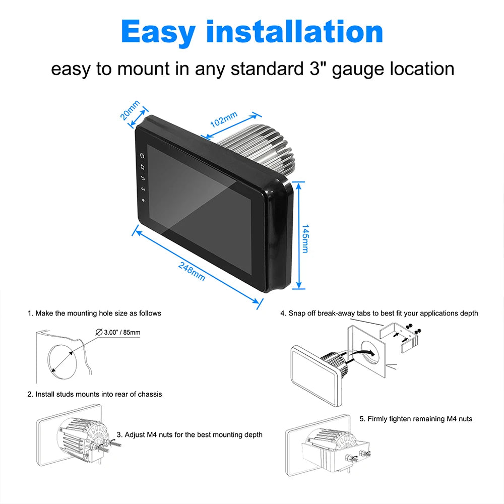 8 Inch Waterproof IP6X Marine Multimedia Player with Wireless CarPlay Android Auto Perfect