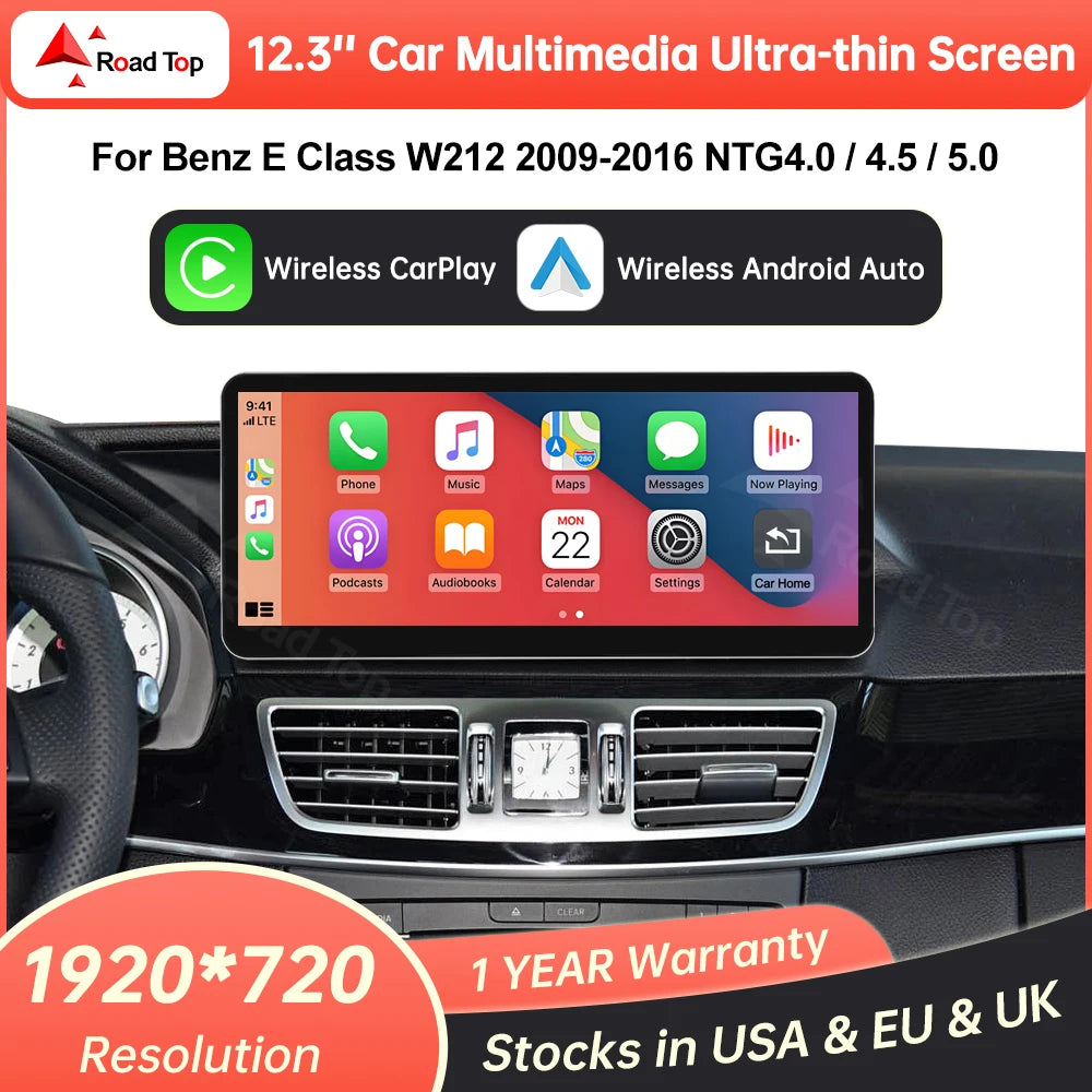 12.3 Ultra-thin Touch Screen Multimedia Display For Mercede Benz E Class W212 2009-2016 Wi | AUTOKITSHOP