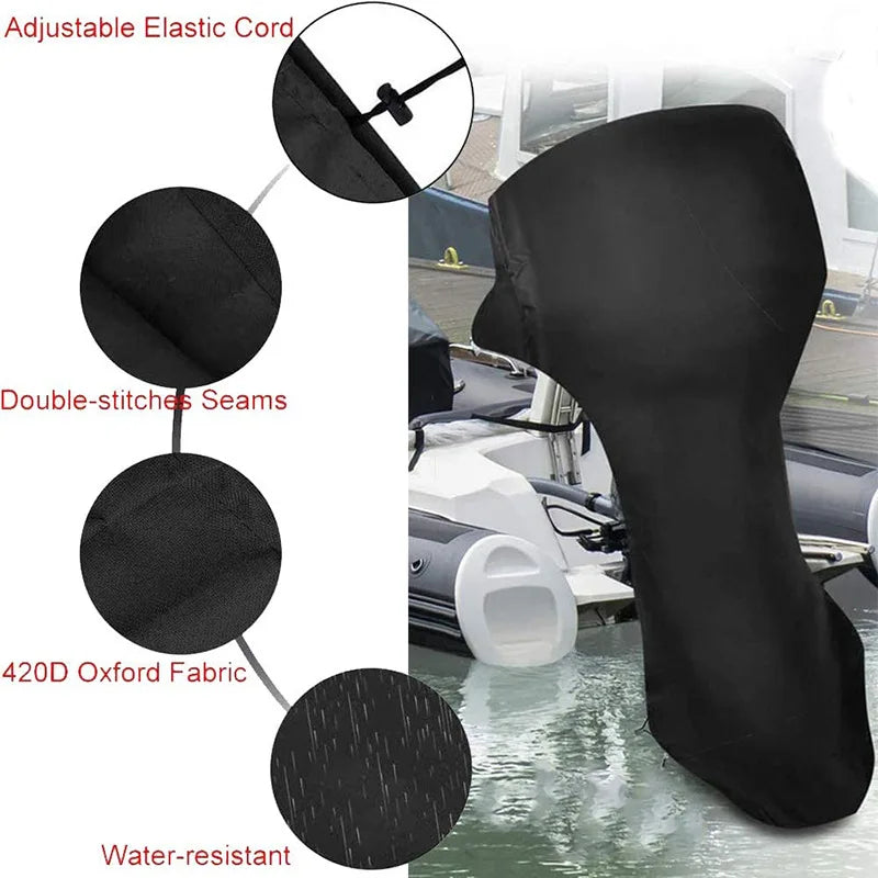 600D Boat Boat Motor Cover Waterproof UV-Proof Full Outboard Motor Cover Fade Crack Resistant He - Automotive LED Light