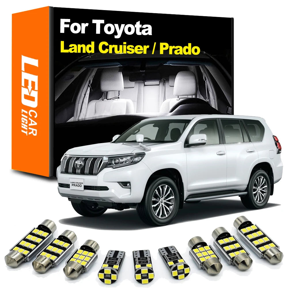 LED Interior Light Kit for Toyota Land Cruiser 70 80 100 200 Prado 90 120 150 FJ Car Indoor Bulb Dome Trunk Plate Lig...