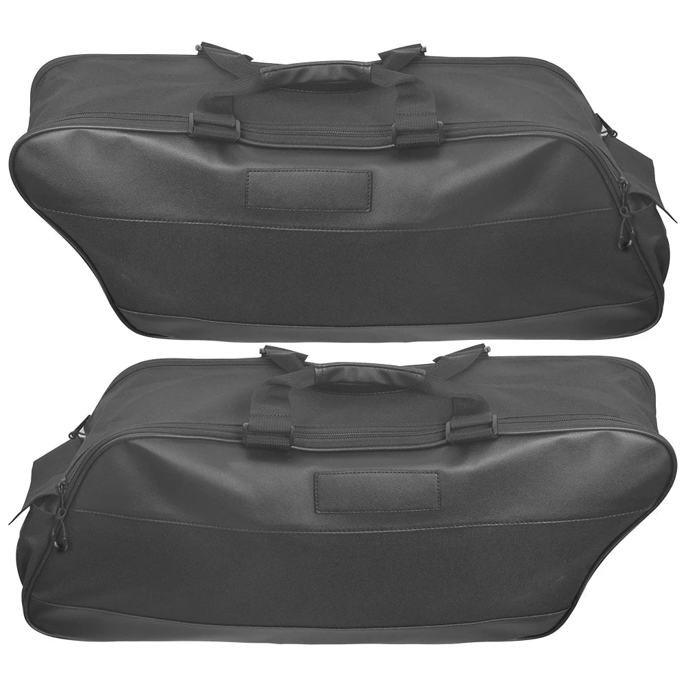 Motorcycle Black Saddle Bag Luggage Rack Liner Saddlebag For Harley Touring Road King Electra St - Automotive LED Light