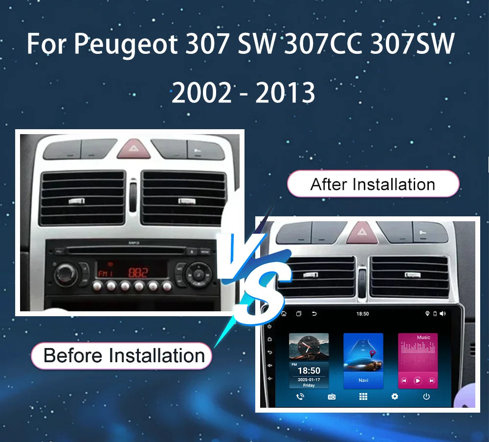 Android Carplay Car For Peugeot 307 SW 307CC 307SW 2002 -2013 Auto Radio Multimidia Player