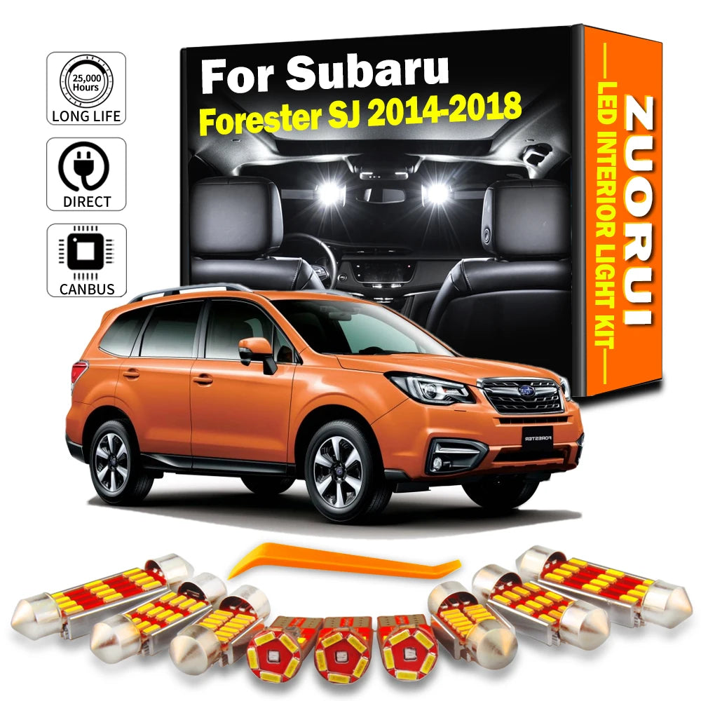 10-Piece LED Interior Light Kit for Subaru Forester SJ - Canbus Error-Free Bulbs | AUTOKITSHOP