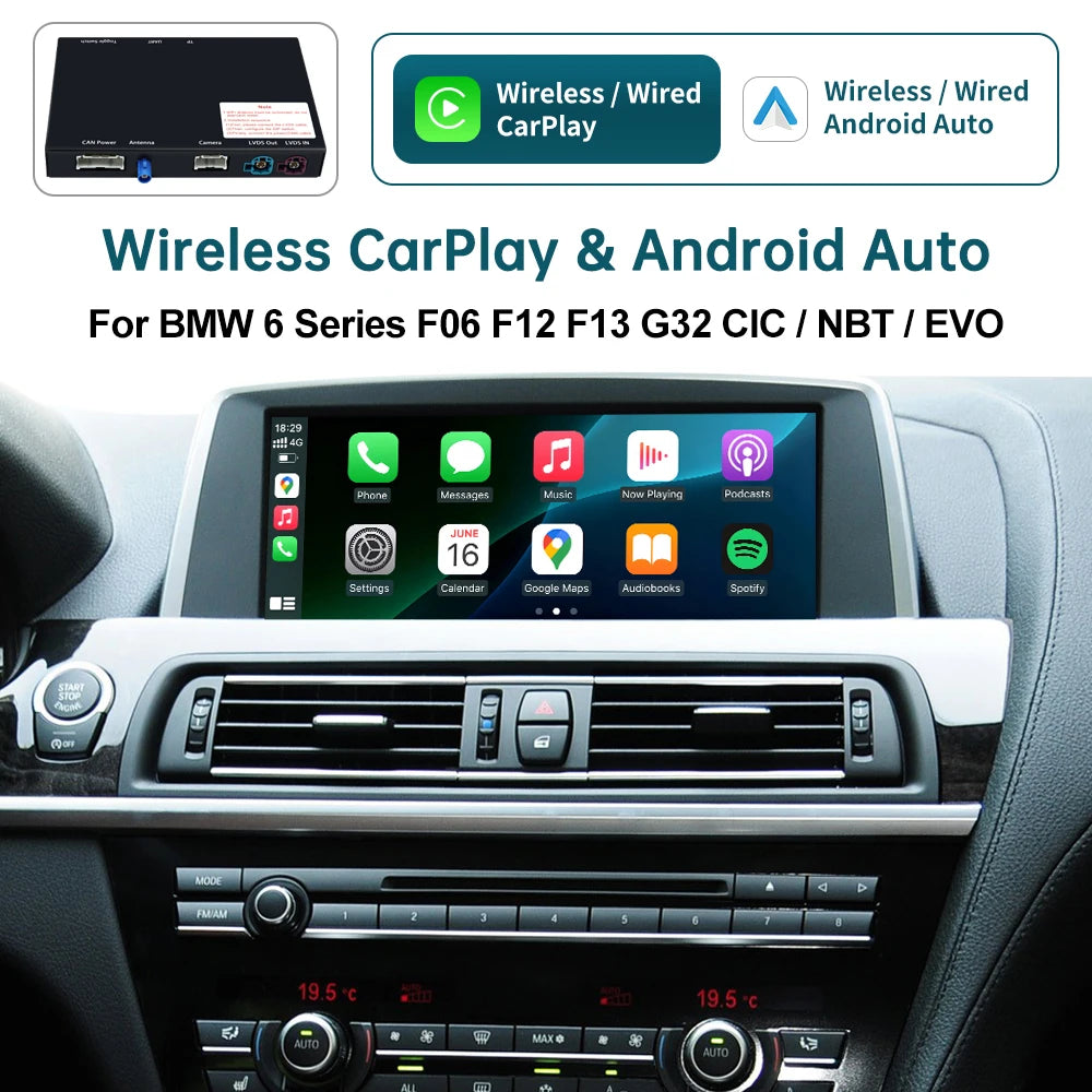 RoadTop Wireless CarPlay Linux Module for BMW Series 6 F06 F12 F13 G32 2010-2020 with Andr