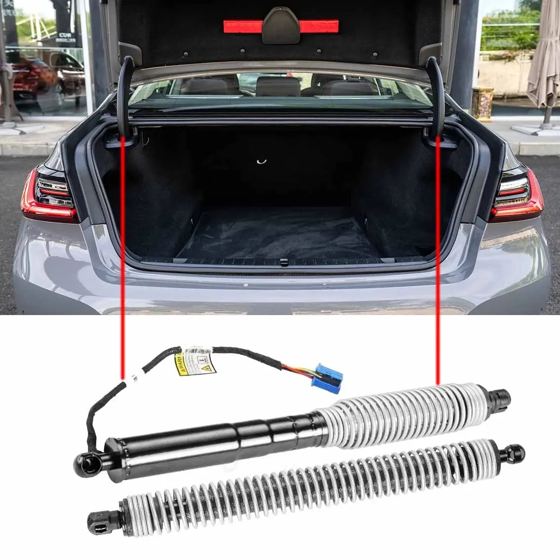51247357109 51247357110 LH Tailgate Gas Spring Struts RH Rear Tailgate Power Lift Support  | AUTOKITSHOP
