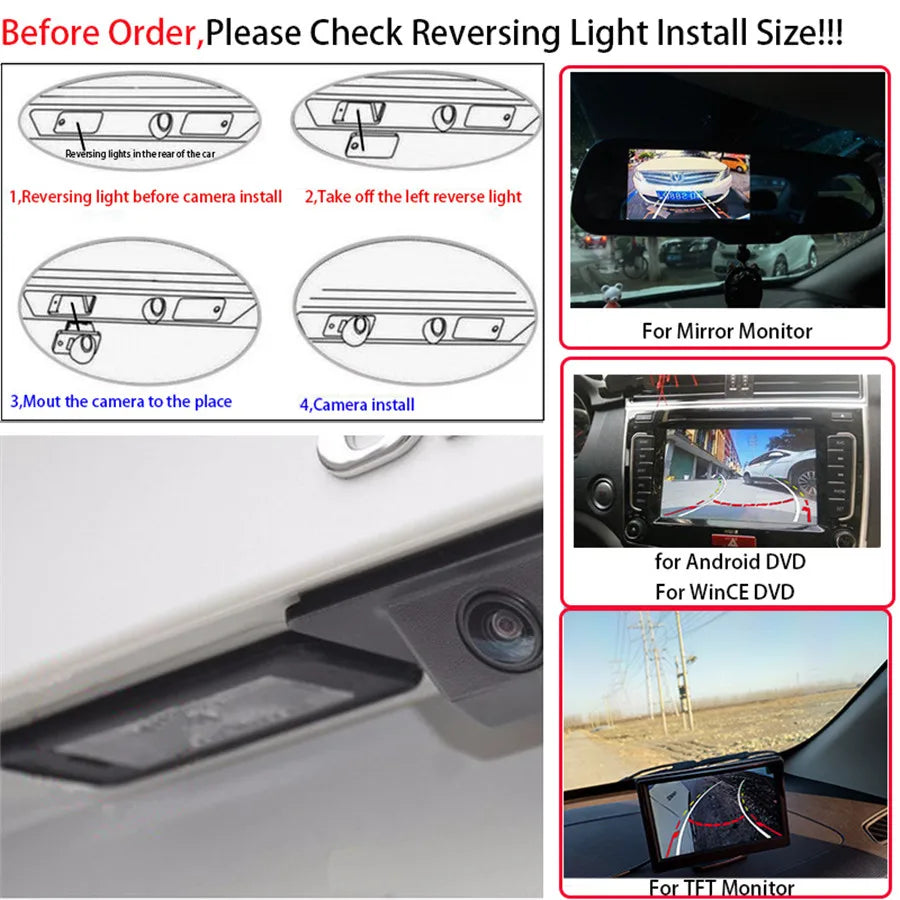 Car Backup Reverse Dynamic Rear View Camera For Mercedes Benz W204 W212 W221 S Class Water
