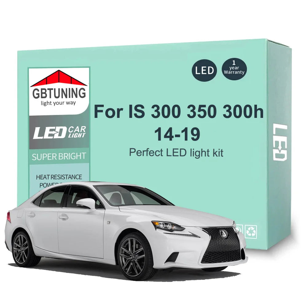 18-Piece LED Interior Light Kit for Lexus IS IS250 IS300 IS300h IS350 IS200t - Canbus Error-Free Bulbs | AUTOKITSHOP