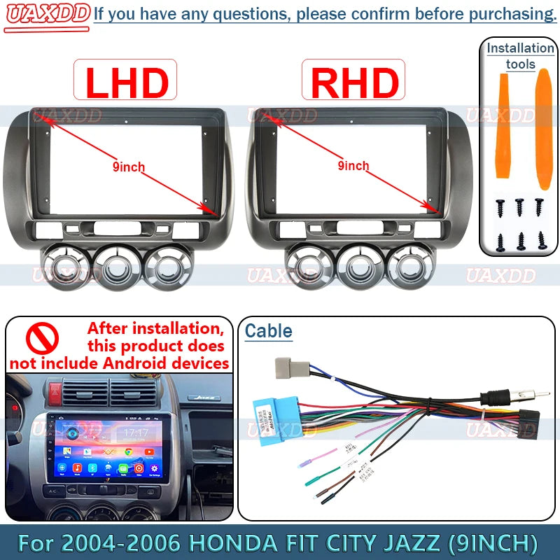 For 2004-2006 Honda Fit Jazz City 9 Inch Car Radio Android Fascia Multimedia CD MP5 Video