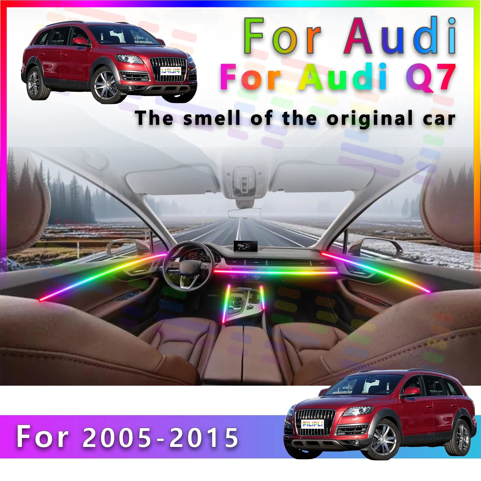 RGB - Ambient Light - for Audi Q7 2005-2015 - Car Interior Lighting | AUTOKITSHOP