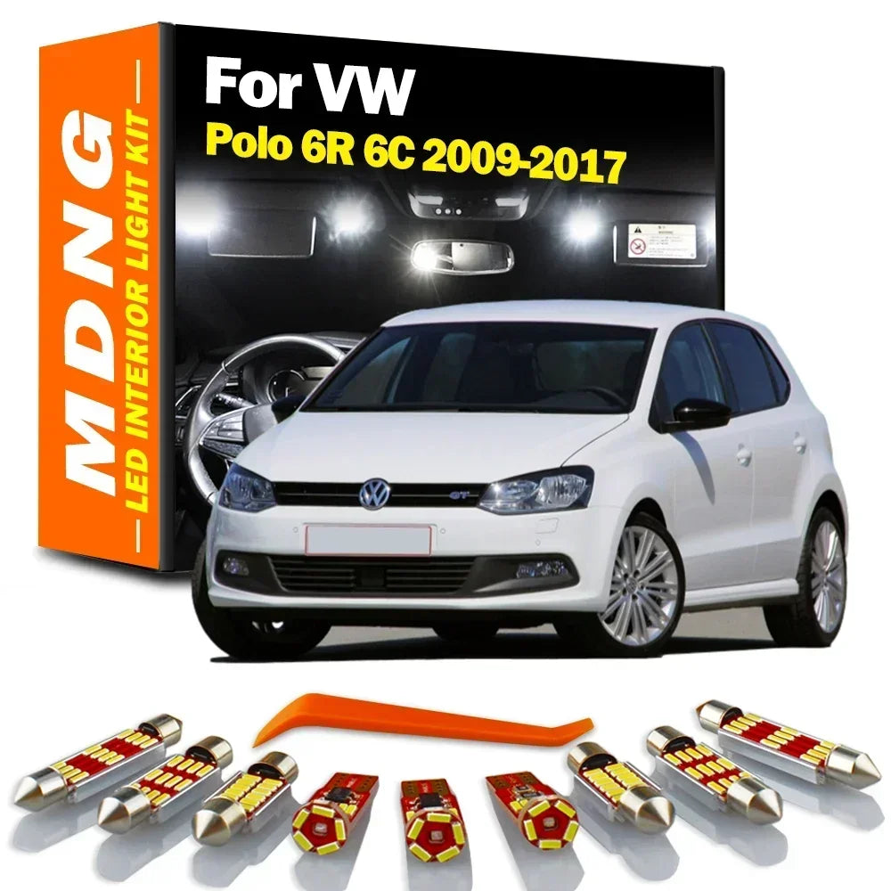 13-Piece LED Interior Light Kit for VW Volkswagen Polo 6R 6C - Canbus Error-Free Bulbs | AUTOKITSHOP