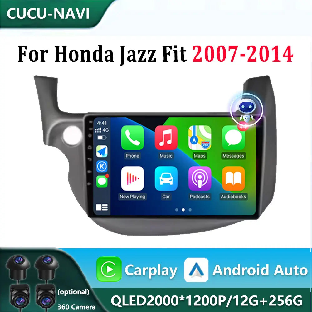 Android 16 Car Radio Stereo For Honda Jazz Fit 2007 2008-2014 LHD/RHD Stereo Multimedia Vi | AUTOKITSHOP