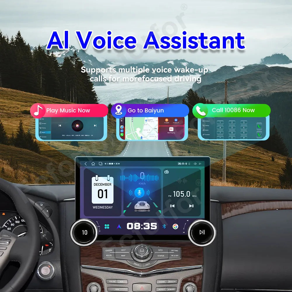 Premium Modern 11.5 Inch Android 15 Ultra Clear HD Touch GPS Stereo Head Unit Wireless Car