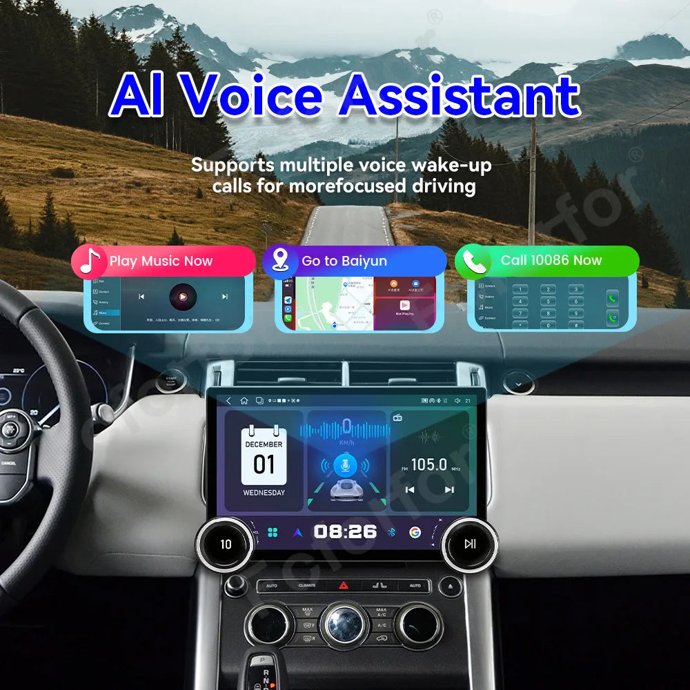 Upgrade High End 11.5 Inch HD Touch Android 15 Wireless CarPlay GPS Car Media For Land Rov