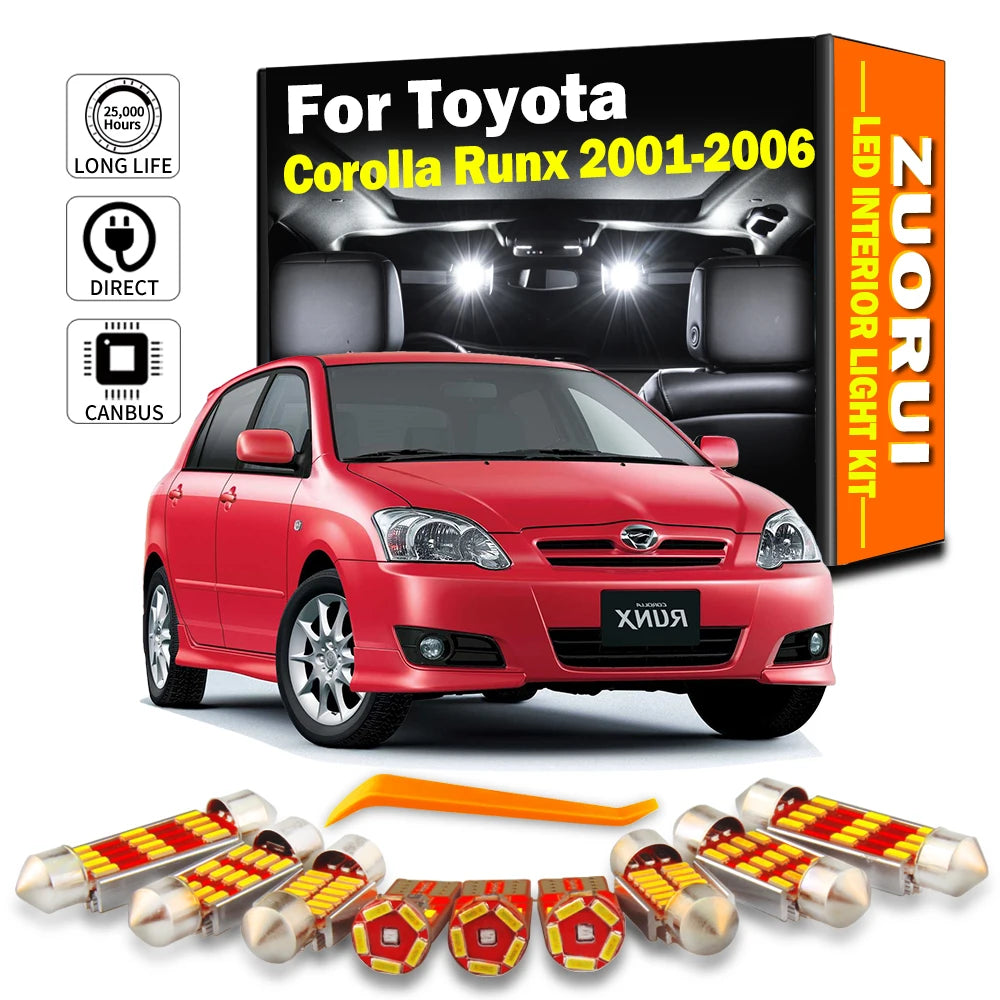 8-Piece LED Interior Light Kit for Toyota Corolla Runx - Canbus Error-Free Bulbs | AUTOKITSHOP